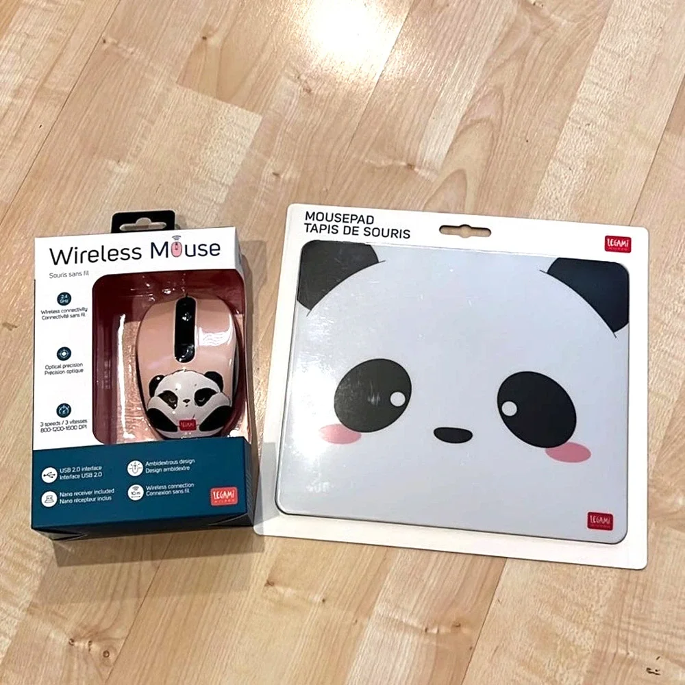 Panda mousepad and panda wireless usb mouse NEW